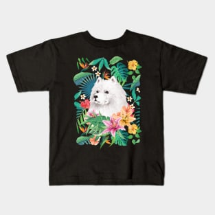 Tropical Samoyed Kids T-Shirt